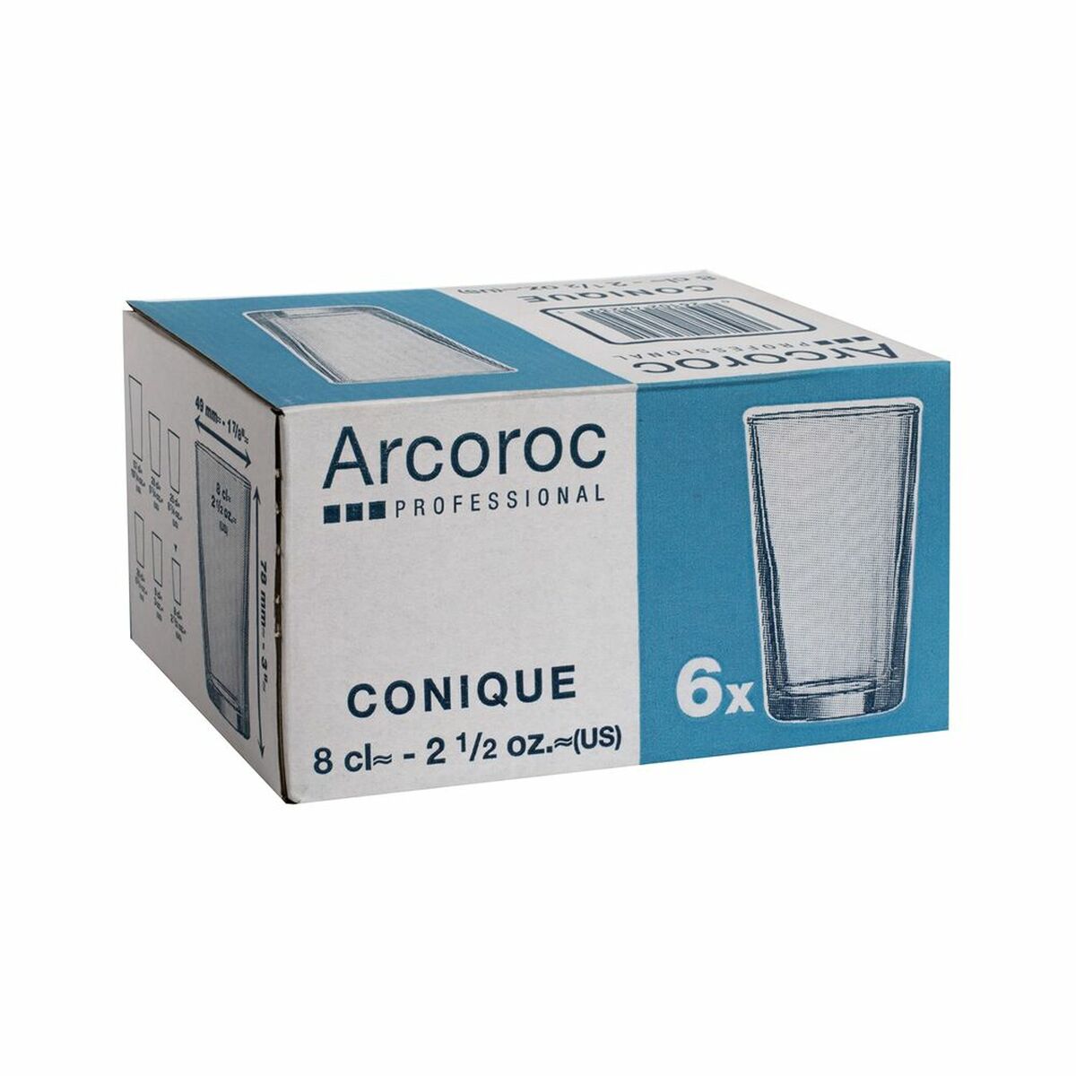 Glass Arcoroc Conique Transparent Glass (6 Units) (8 cl) Arcoroc