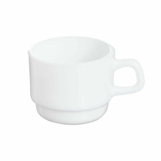 Piece Coffee Cup Set Arcoroc Restaurant White Glass 12 Units 80 ml Arcoroc