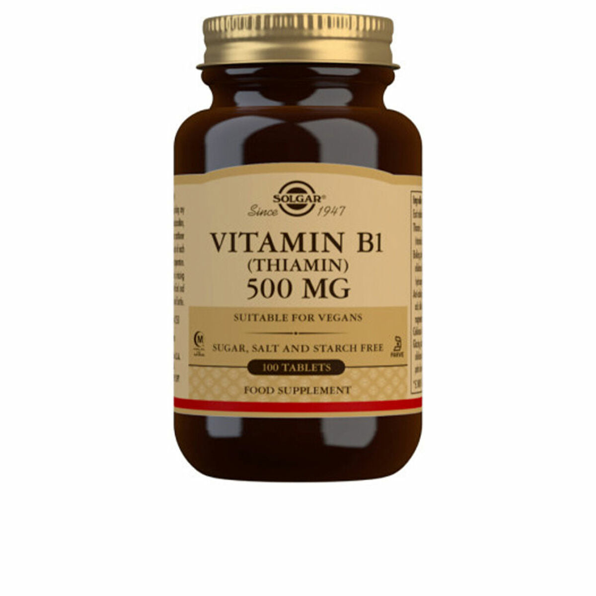 Vitamina B1 (Tiamina) Solgar 500 mg (100 comprimidos)