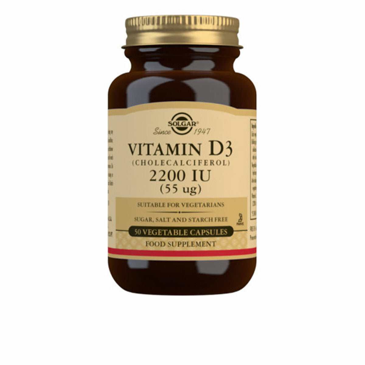 Vitamina D3 (Colecalciferol) Solgar 50 Unidades