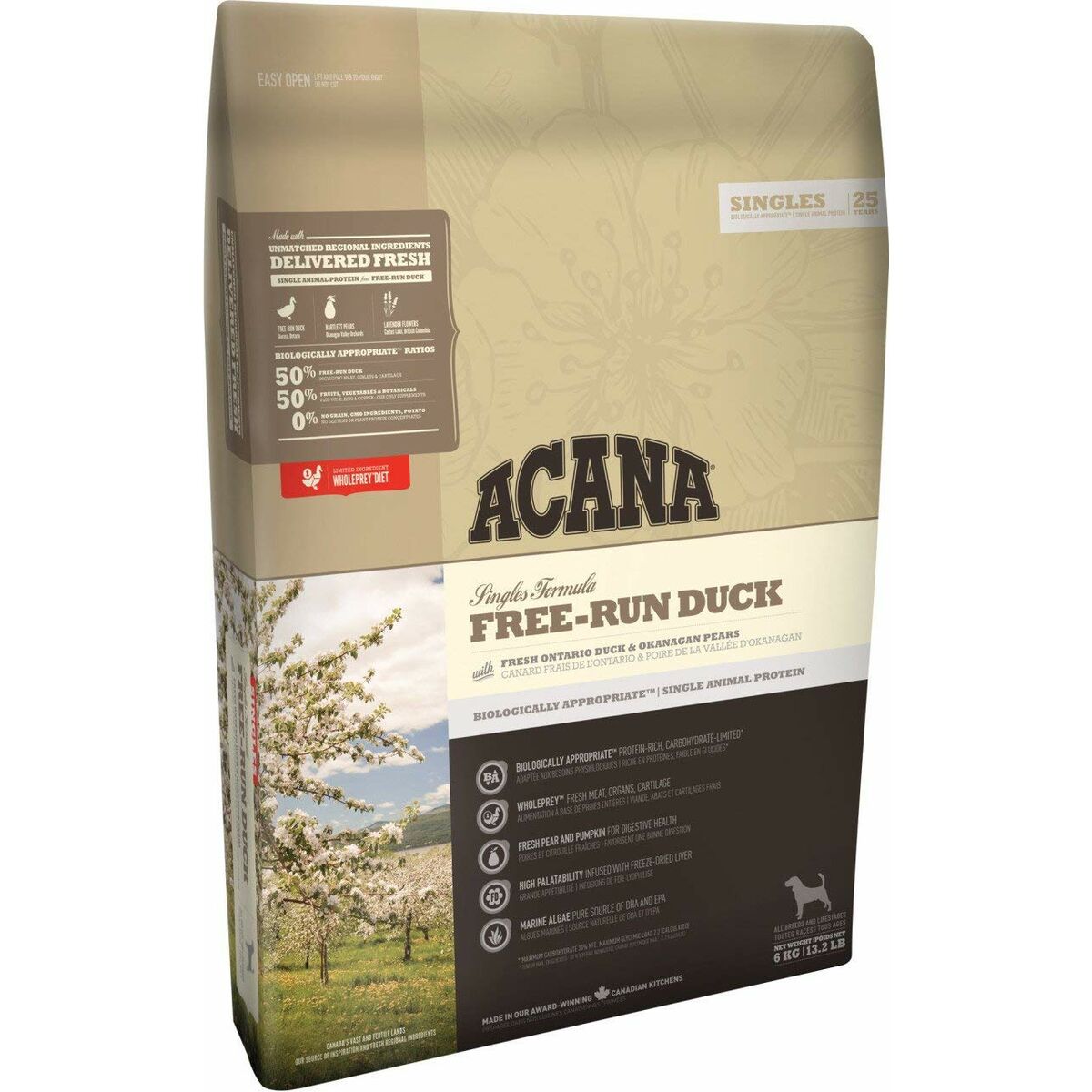 Fodder Acana SINGLES Free-Run Duck Adult Duck 11,4 Kg Acana