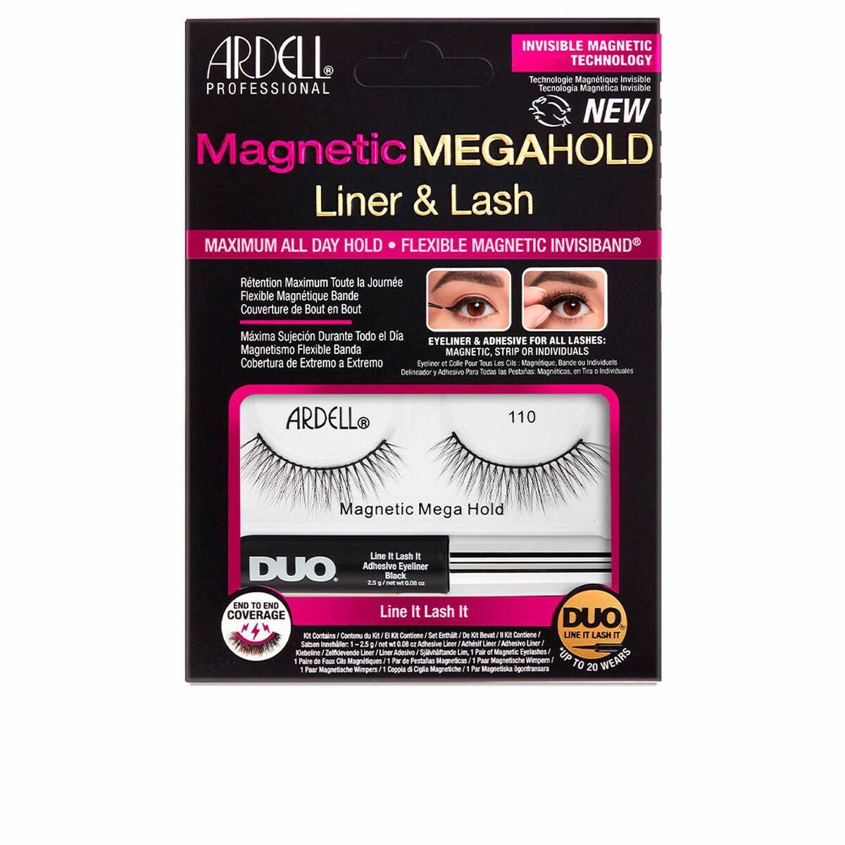 Set of false eyelashes Ardell Magnetic Megahold Liner & Lash Nº 110 Ardell