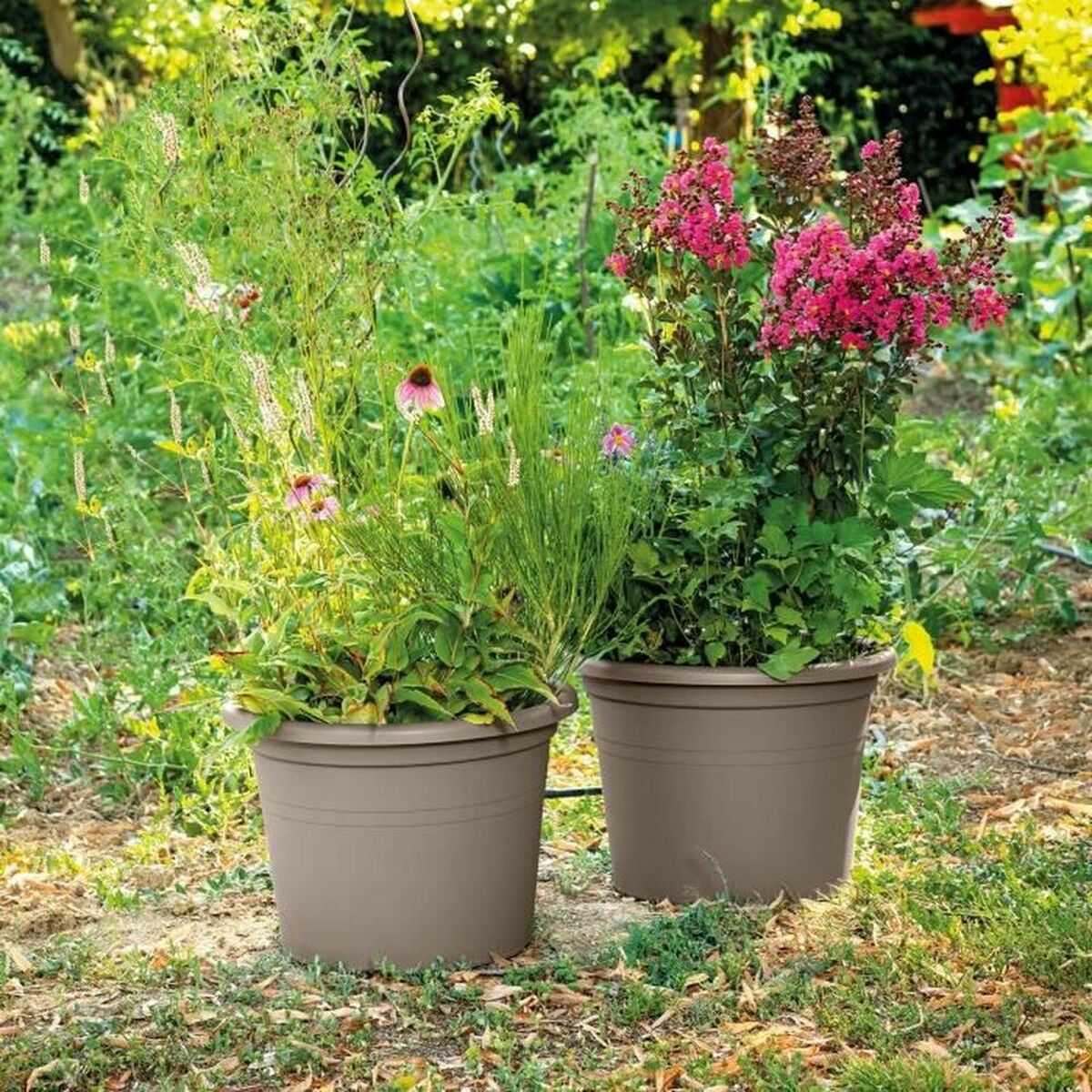 Plant pot Deroma 60 cm Taupe Injected Circular Ø 60 cm Deroma