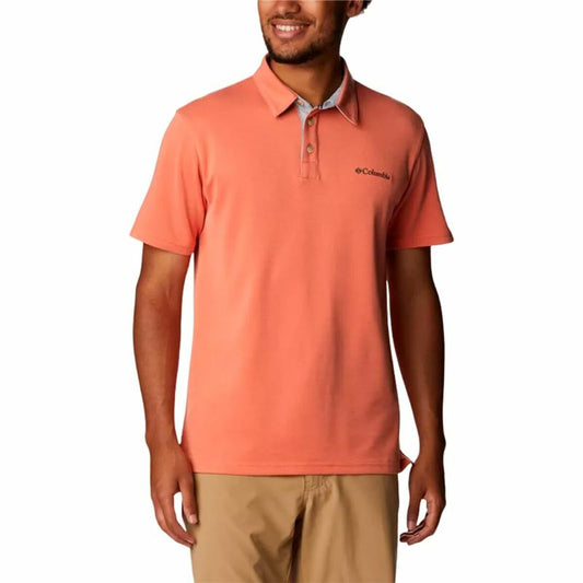 Men’s Short Sleeve Polo Shirt Columbia Nelson Point™ Coral Columbia