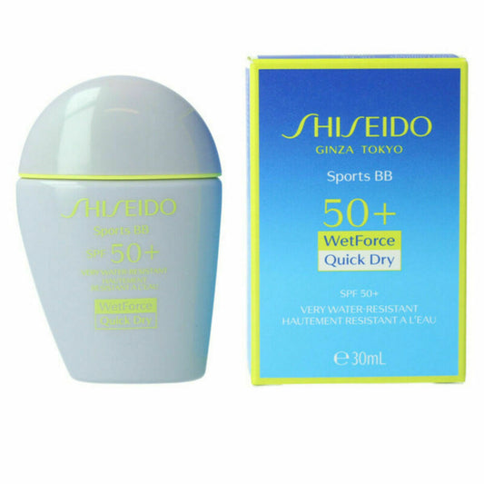 Base de maquillaje en crema Sports BB Shiseido Sports BB SPF50+ SPf 50+ Very Dark Spf 50 30 ml (30 ml)