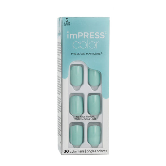 False nails Kiss imPRESS color Nº 008 Mint to Be (30 Units) Kiss