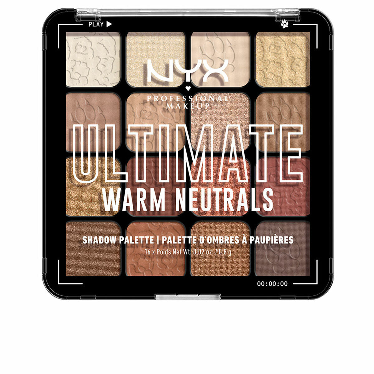 Paleta de sombras de ojos NYX Ultimate #Warm neutrals 16 x 0,83 g