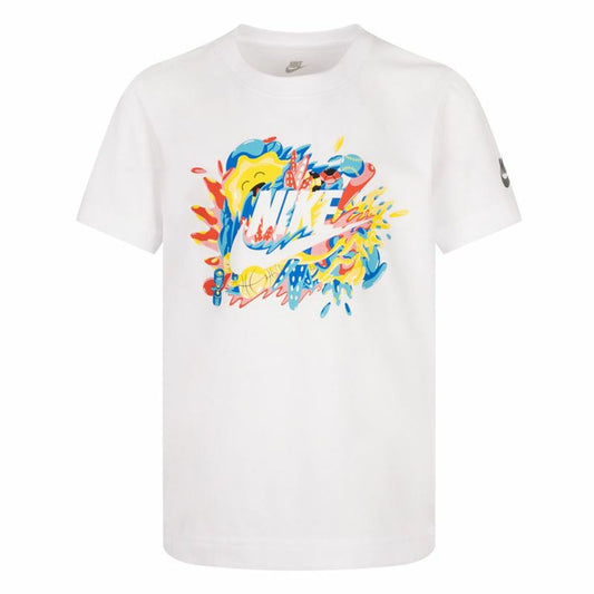 Child's Short Sleeve T-Shirt Nike Sport Splash White Nike