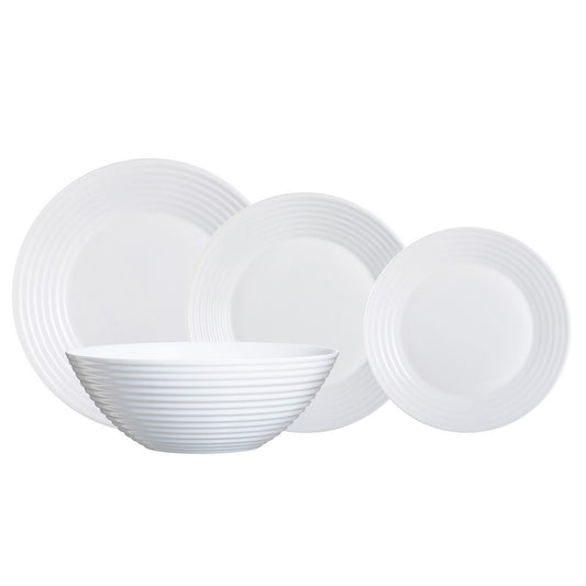 Dinnerware Set Luminarc Harena White Glass 19 Pieces Luminarc