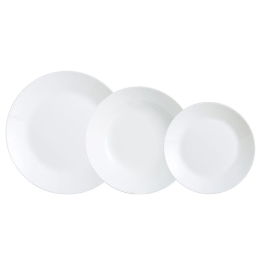 Dinnerware Set Luminarc Zelie White Glass 18 Pieces Luminarc