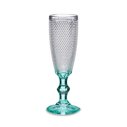 Champagne glass Turquoise Points Glass 6 Units (185 ml) Vivalto