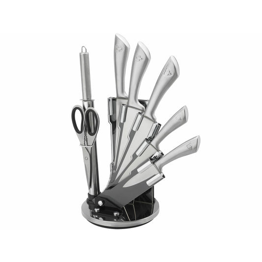 Set of Kitchen Knives and Stand Royalty Line Silver Stainless steel 15 x 15 x 35 cm Royalty Line