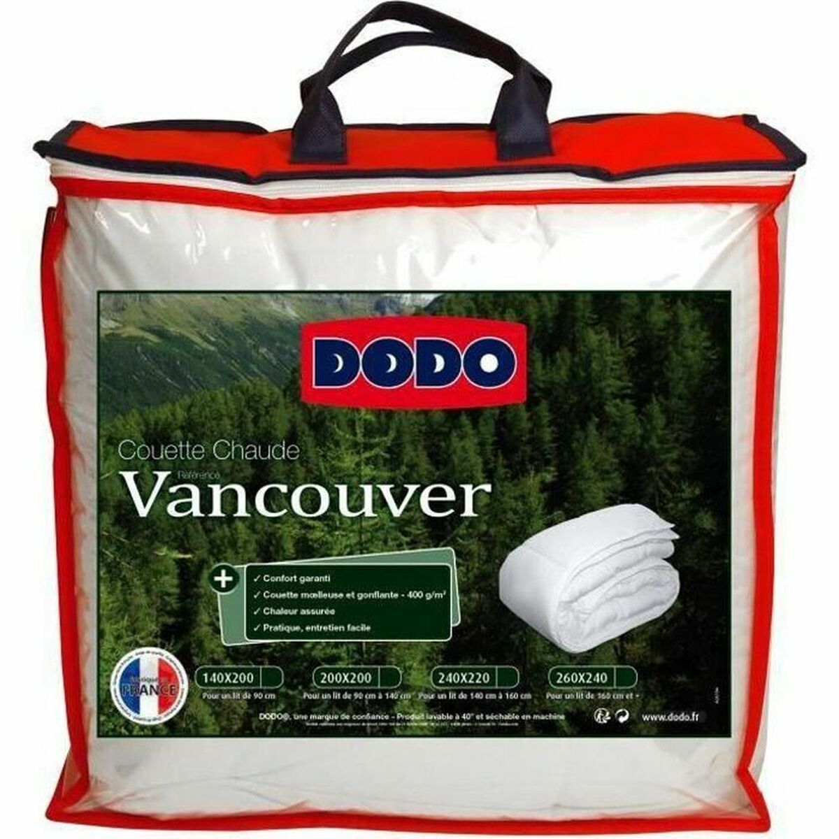 Duvet DODO Vancouver White 400 g /m² 220 x 240 cm DODO