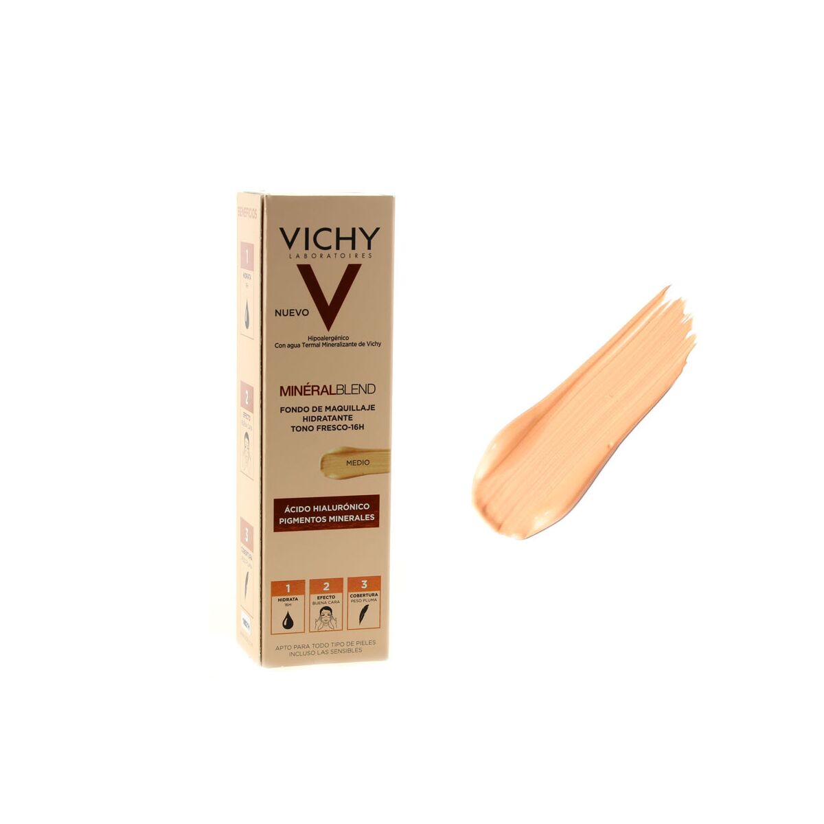 Fluid Foundation Make-up Vichy Mineral Blend Medium Tone 30 ml