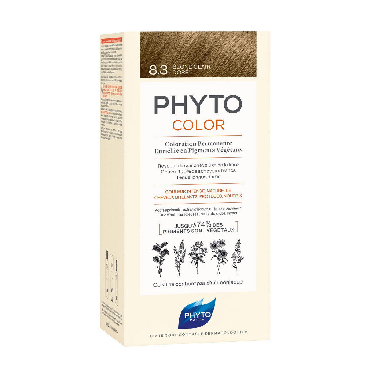 Permanent Colour Phyto Paris Color 8.3-light golden blonde 3 Pieces Phyto Paris