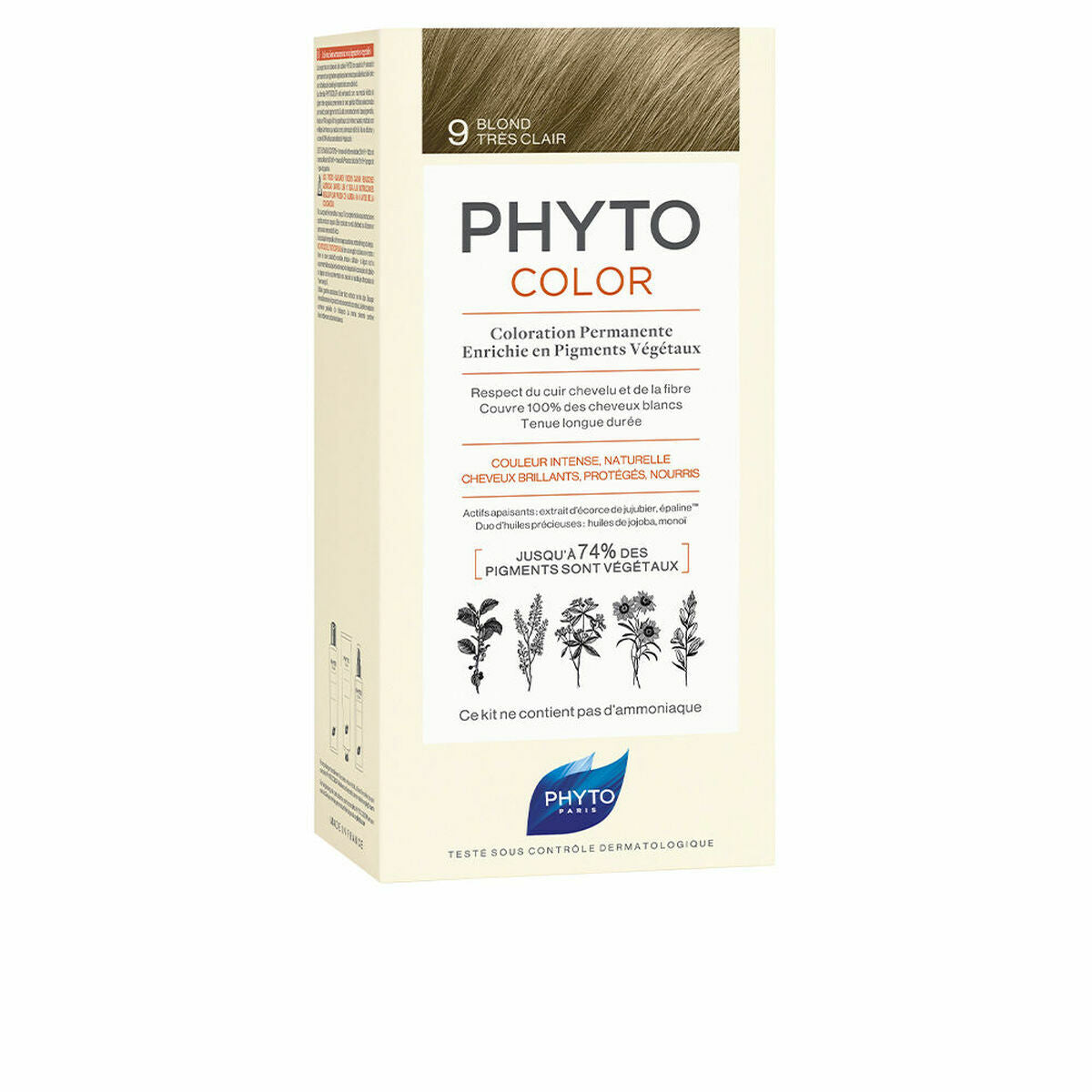 Permanent Colour PHYTO PhytoColor 9-rubio muy claro Ammonia-free Phyto Paris