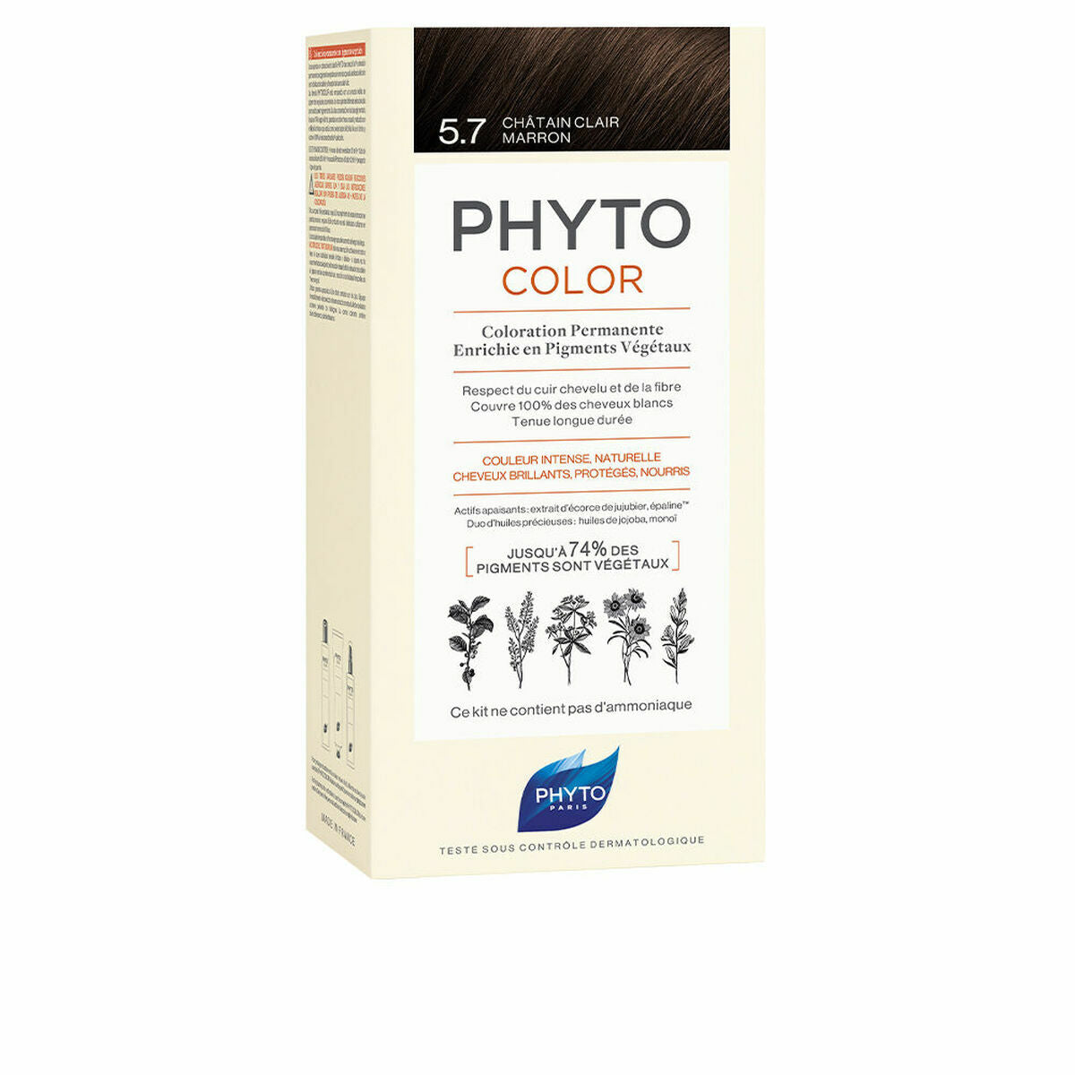 Permanent Colour PHYTO PhytoColor 5.7-castaño marrón claro Ammonia-free Phyto Paris