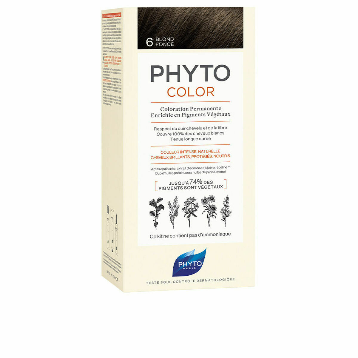 Permanent Colour PHYTO PhytoColor 6-rubio oscuro Ammonia-free Phyto Paris