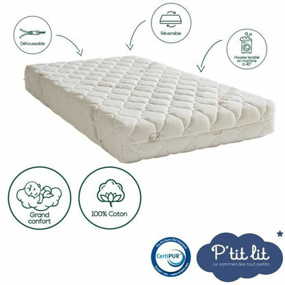 Cot mattress P'TIT LIT Organic Cotton 120 x 60 cm P'TIT LIT