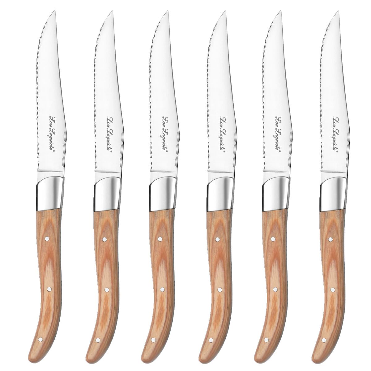 Meat Knife Set Lou Laguiole Louis Wood 23 x 2 x 1 cm Metal 6 Units Lou Laguiole