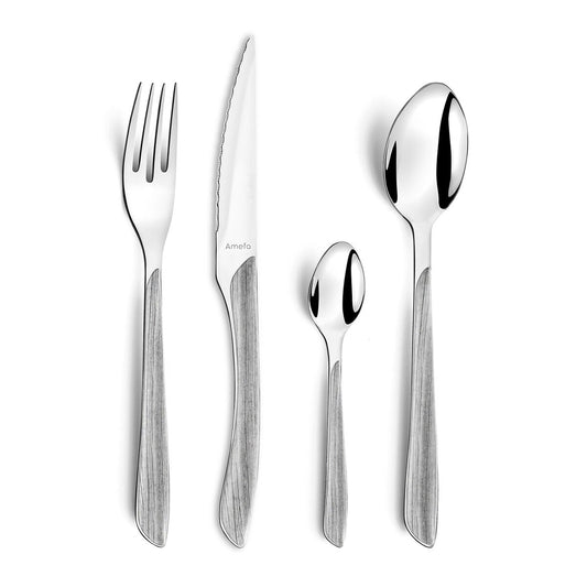 Cutlery Amefa Eclat Grey Metal Stainless steel 24 Pieces