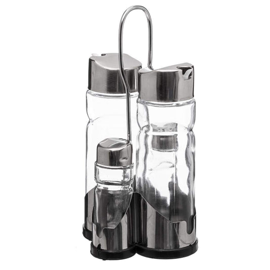 Salt Shaker with Lid Secret de Gourmet Multicolour Transparent Glass Stainless steel Secret de Gourmet