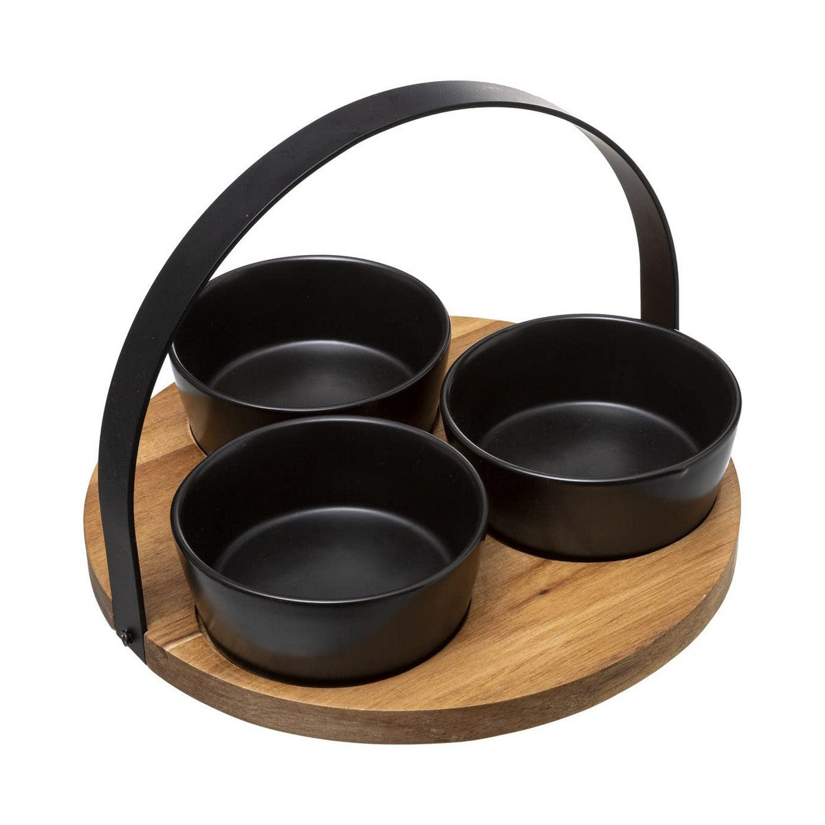 Appetizer Set Secret de Gourmet Black Stoneware 4 Pieces (Ø 21 cm) Secret de Gourmet