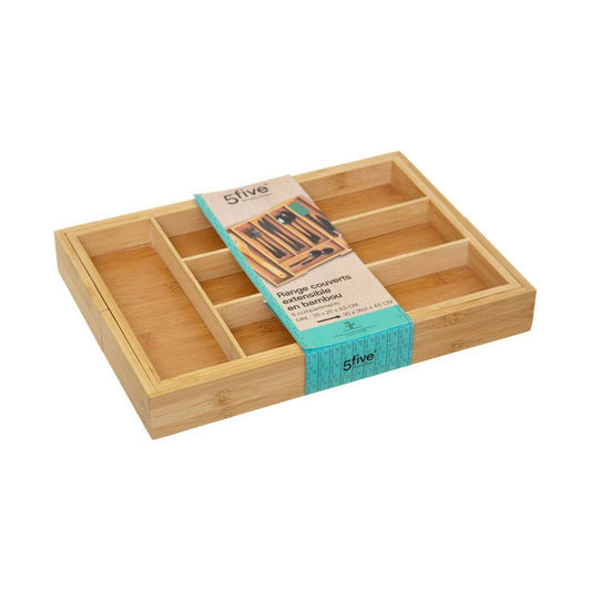 Cutlery Organiser 5five Simply Smart Brown Natural Wood Bamboo 34 x 25 x 4,5 cm 5five Simply Smart