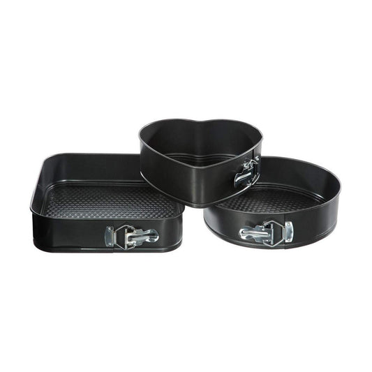 Set of Detachable Baking Tins Secret de Gourmet Black Aluminium 3 Pieces Secret de Gourmet