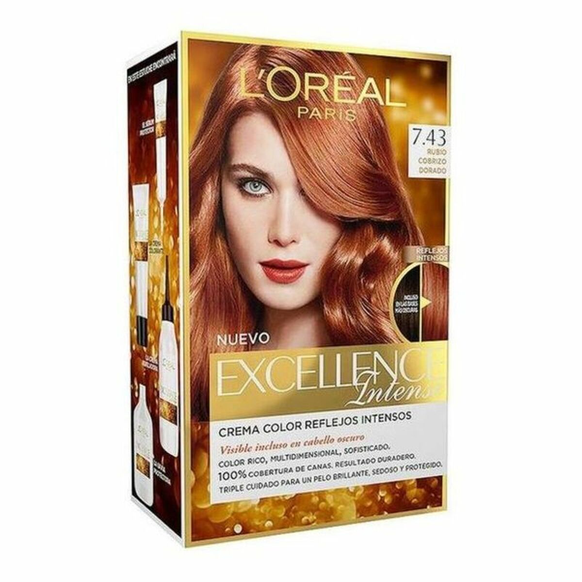 Permanent Dye L'Oreal Make Up EXCELLENCE Golden Copper Red (1 Unit) LOreal Make Up