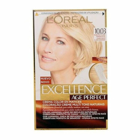 Permanent Anti-Ageing Dye Excellence Age Perfect L'Oreal Make Up Excellence Age Perfect Light Golden Blonde Nº 9.0-rubio muy cla LOreal Make Up