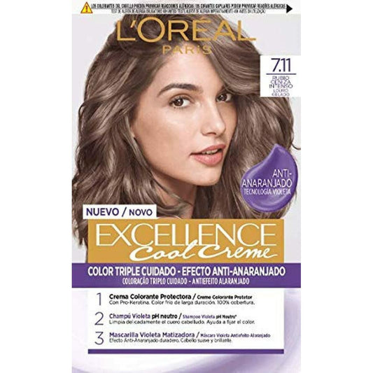 Permanent Colour Creme L'Oreal Make Up Excellence Cool Creme Intense Ash Blonde 7,11