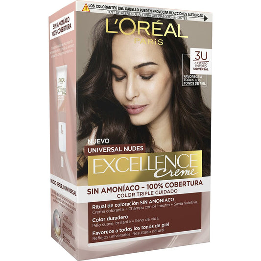 Permanent Dye L'Oreal Make Up Excellence Dark Brown LOreal Make Up