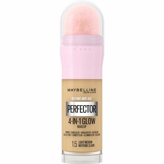 Liquid Make Up Base Maybelline Instant Age Perfector Glow Nº 1,5 Light Medium 20 ml Maybelline