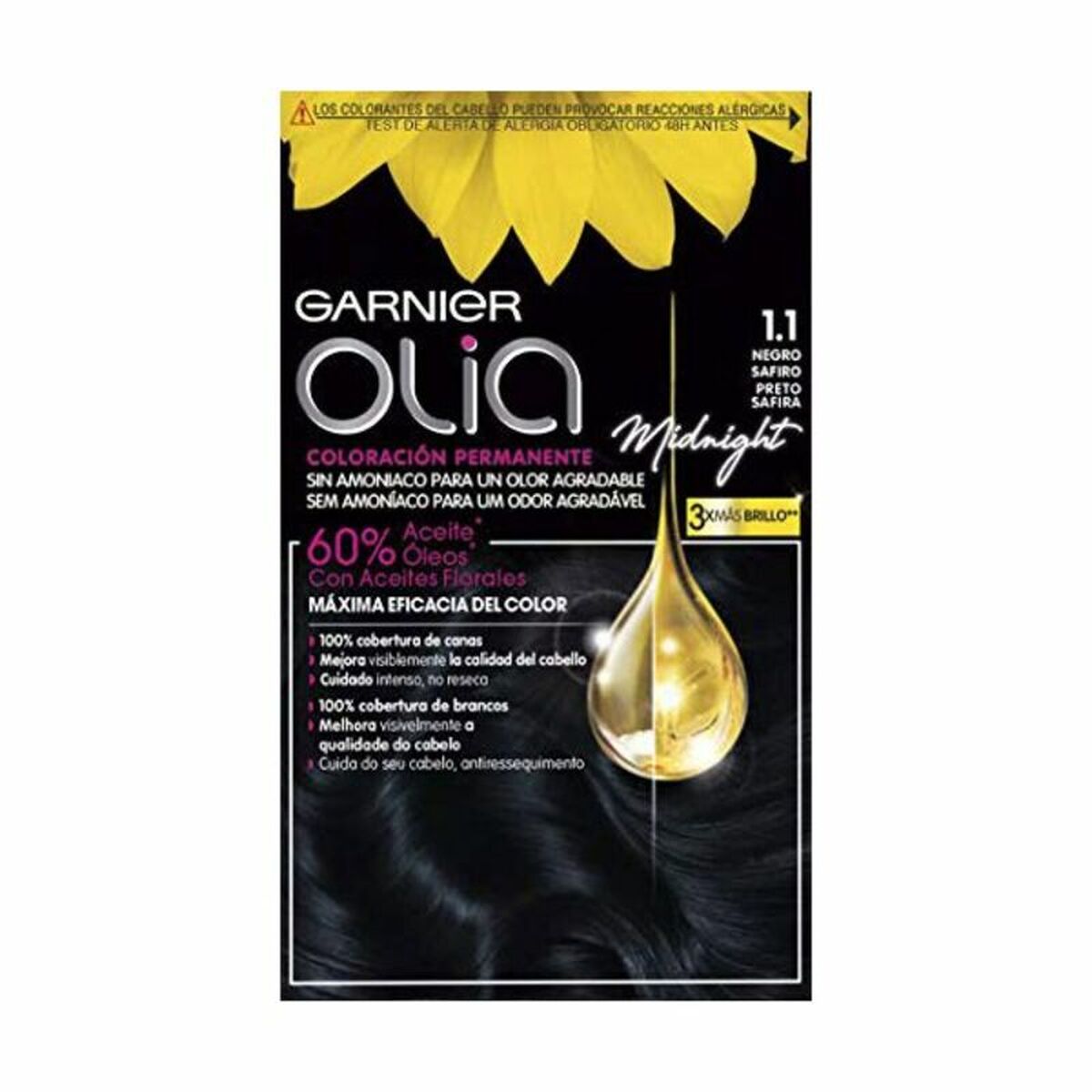 Permanent Dye Garnier Olia Ammonia-free Nº 1,10 Black Sapphire Garnier