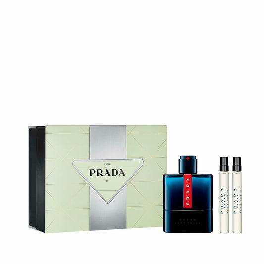 Men's Perfume Set Prada EDT Luna Rossa Ocean 3 Pieces Prada