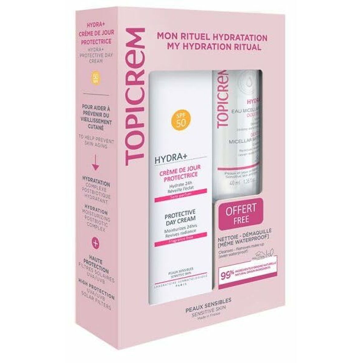 Cosmetic Set Topicrem Crema Día Protectora Lote 2 Pieces