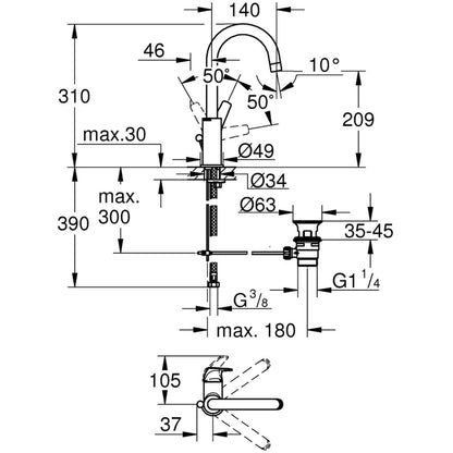 Mixer Tap Grohe 23811000 Metal Grohe