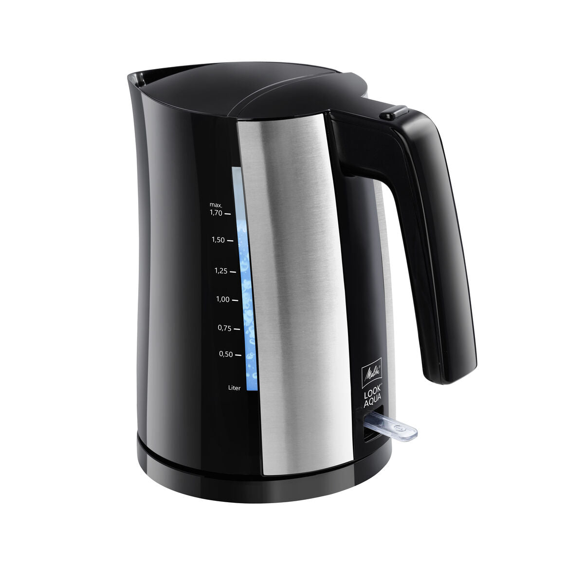 Water Kettle and Electric Teakettle Melitta LOOK AQUA II BLACK EU Black/Silver Stainless steel 2400 W 1,7 L