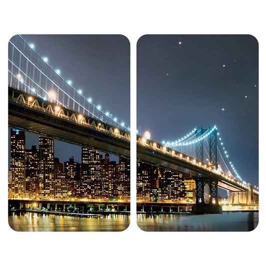 Cutting board Wenko Brooklyn Bridge 30 x 52 cm Tempered glass (2 Units) Wenko