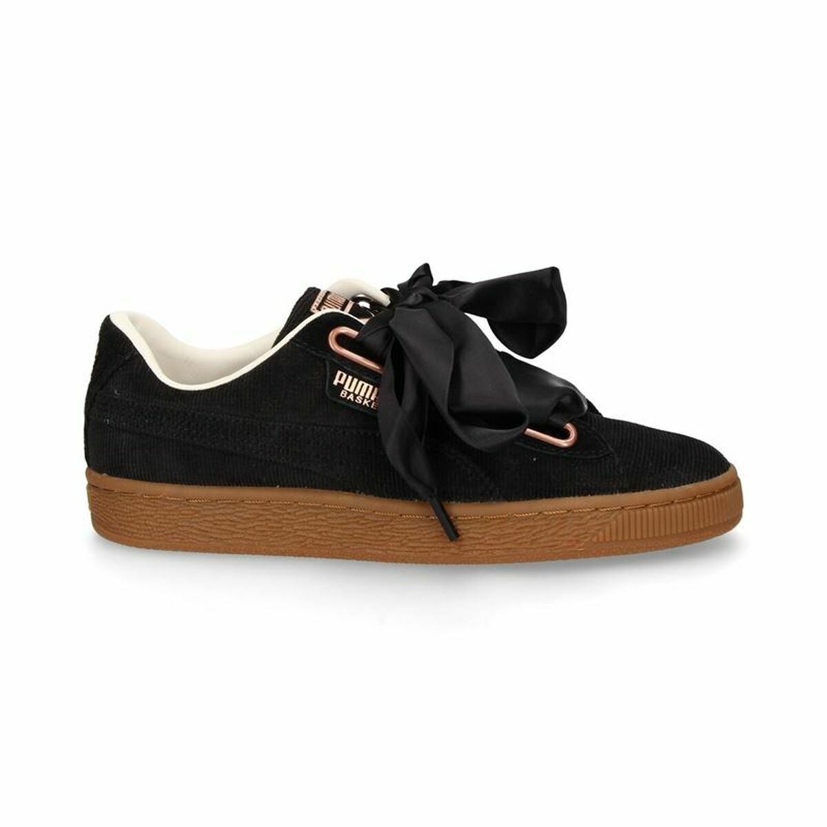 Sports Trainers for Women Puma Basket Heart Corduroy Black Puma