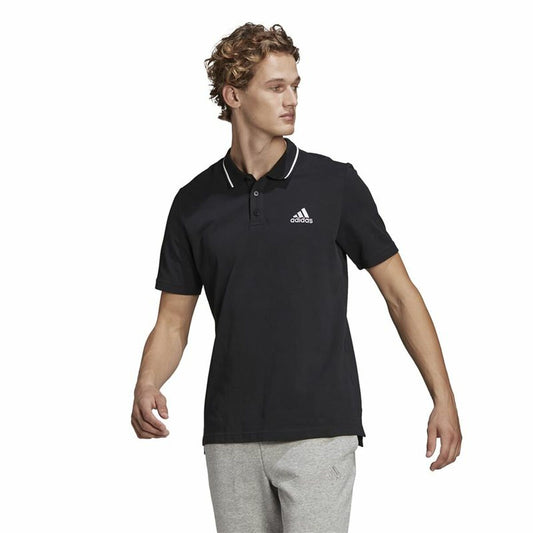 Men’s Short Sleeve Polo Shirt Adidas Aeroready essentials Black Adidas