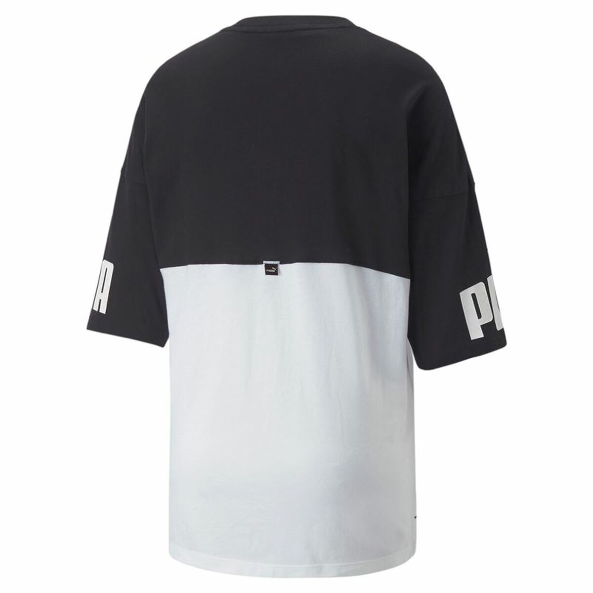 Women’s Short Sleeve T-Shirt Puma Power Colorblock White Black Puma