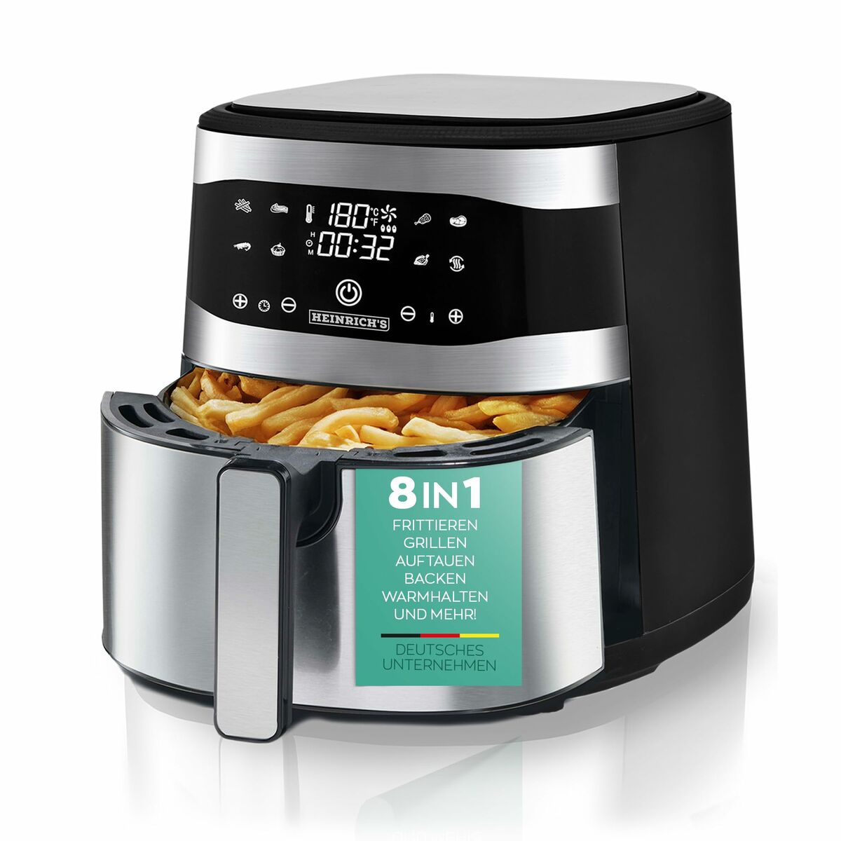 Air Fryer Heinrich's HFR 8205 Black Silver 1800 W 8 L Heinrichs