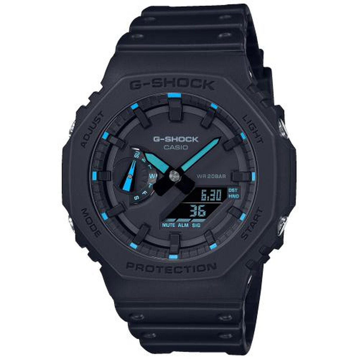 Men's Watch Casio G-Shock OAK - NEON BLUE INDEX Black (Ø 45 mm) Casio G-Shock