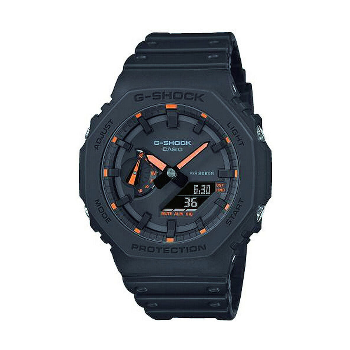 Men's Watch Casio G-Shock OAK - NEON ORANGE INDEX Black (Ø 45 mm) Casio G-Shock