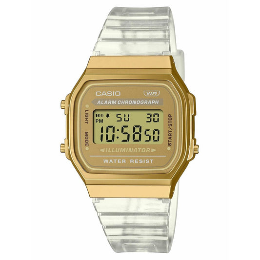 Unisex Watch Casio VINTAGE COLLECTION - TRANSPARENT BAND - GOLD Casio