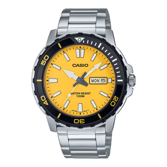 Men's Watch Casio DIVER Yellow Silver Casio