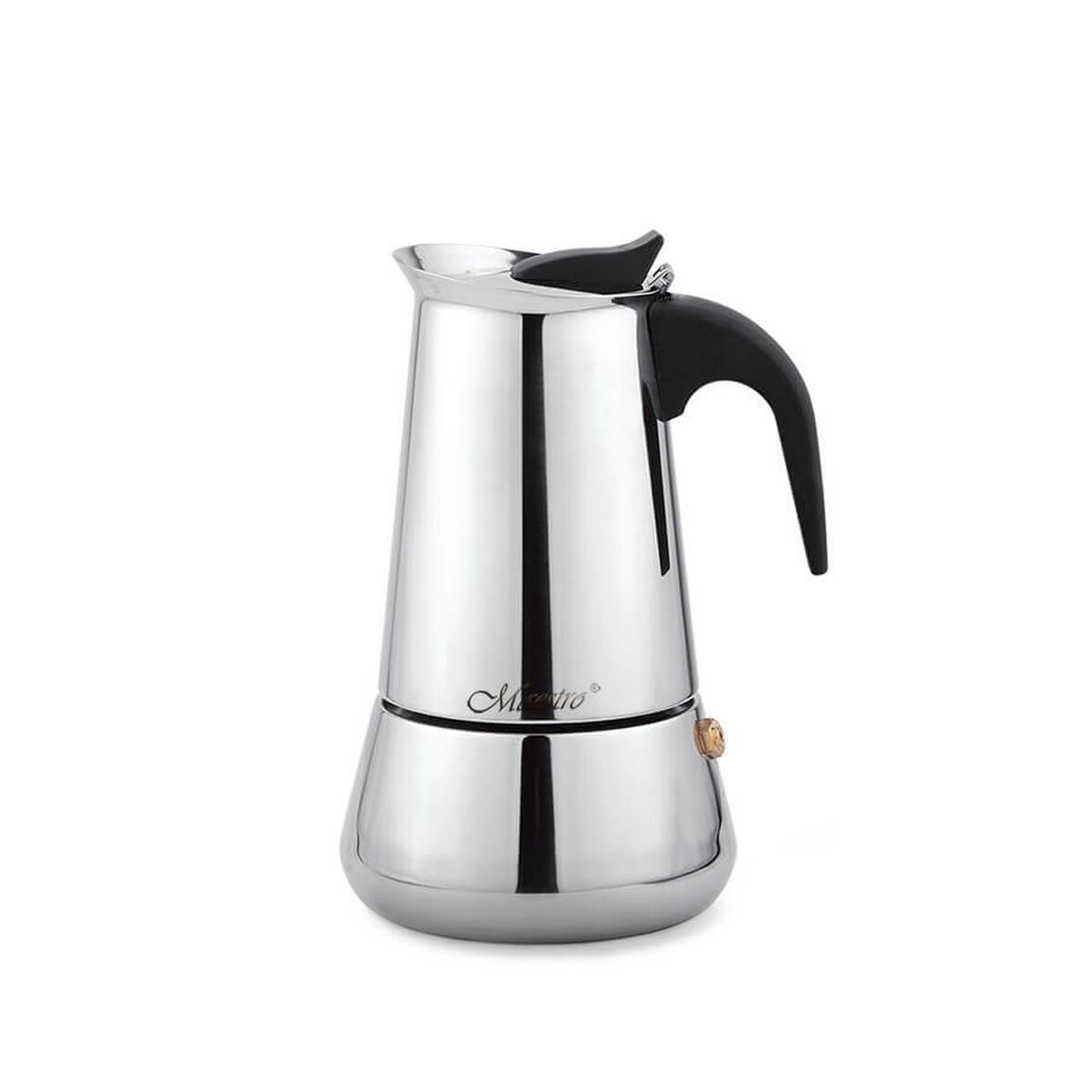 Italian Coffee Pot Feel Maestro MR-1660-4 Black Silver Stainless steel 18/10 200 ml 4 Cups Feel Maestro