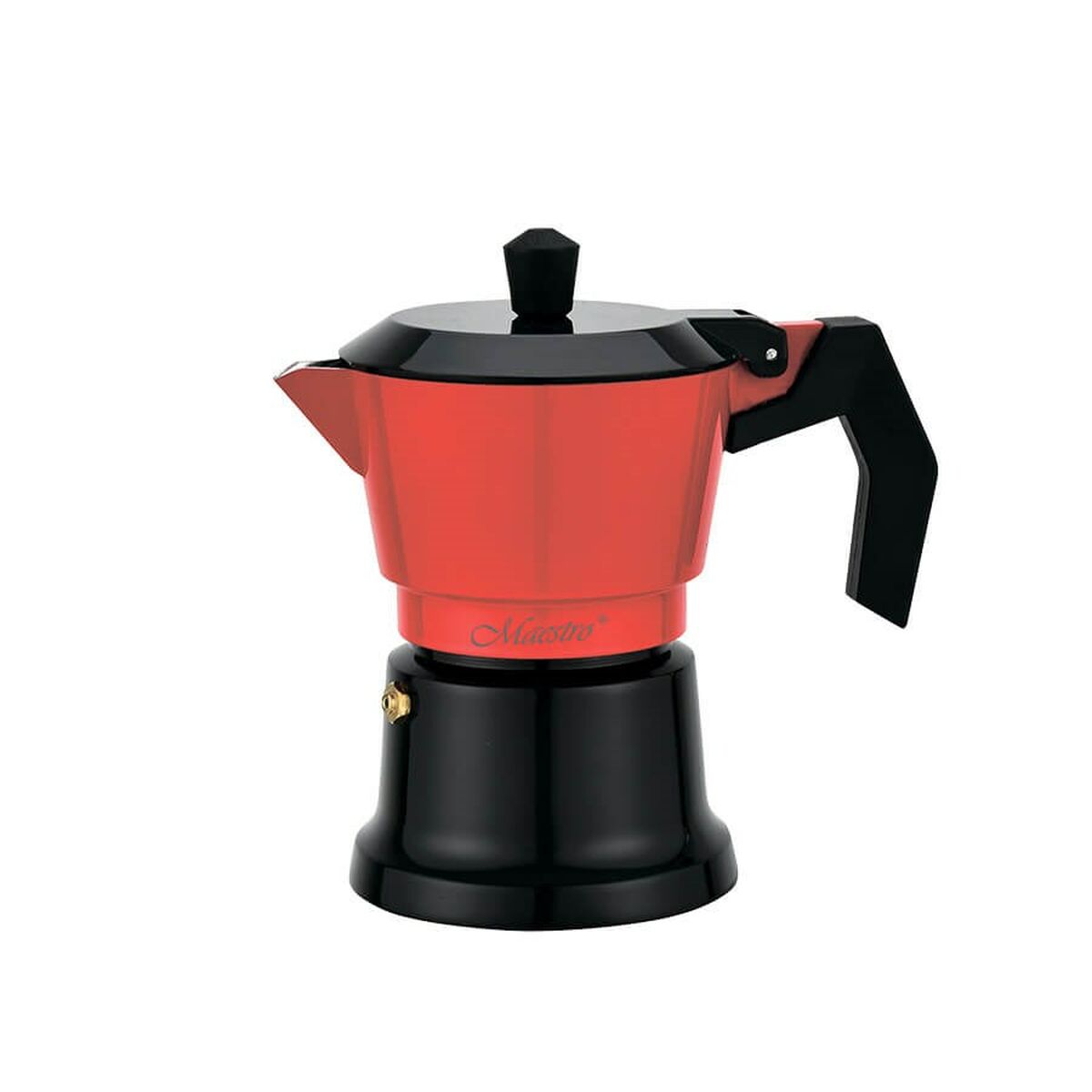 Italian Coffee Pot Feel Maestro MR-1657-3 Black Red Aluminium 150 ml 3 Cups Feel Maestro